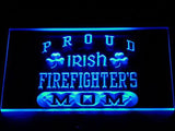 Irish Firefighter's Mom LED Neon Sign USB - Blue - TheLedHeroes