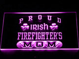 Irish Firefighter's Mom LED Neon Sign USB - Purple - TheLedHeroes