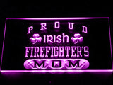 FREE Irish Firefighter's Mom LED Sign - Purple - TheLedHeroes