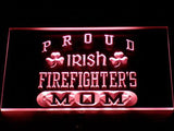 Irish Firefighter's Mom LED Neon Sign USB - Red - TheLedHeroes