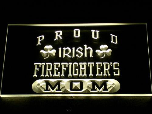 Irish Firefighter's Mom LED Neon Sign USB - Yellow - TheLedHeroes
