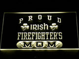 Irish Firefighter's Mom LED Neon Sign USB - Yellow - TheLedHeroes