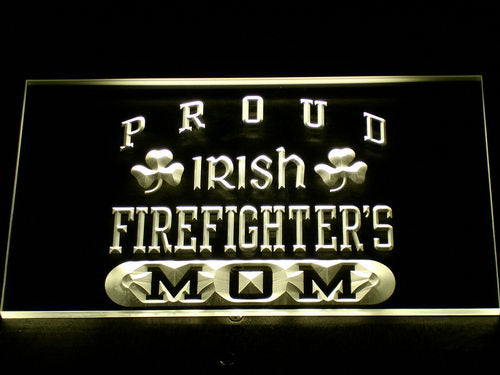 FREE Irish Firefighter's Mom LED Sign - Yellow - TheLedHeroes