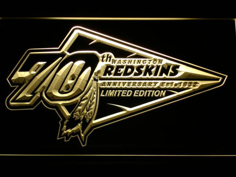 Washington Redskins 70th Anniversary LED Neon Sign Electrical - Yellow - TheLedHeroes