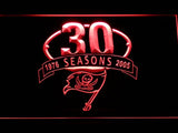 Tampa Bay Buccaneers 30th Anniversary LED Neon Sign USB - Red - TheLedHeroes