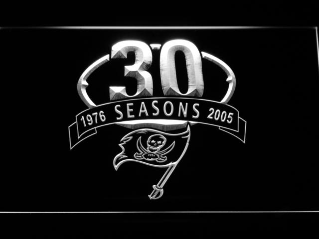 Tampa Bay Buccaneers 30th Anniversary LED Neon Sign USB - White - TheLedHeroes