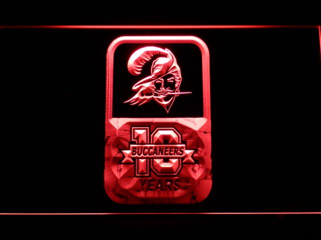 Tampa Bay Buccaneers 10th Anniversary LED Neon Sign Electrical - Red - TheLedHeroes