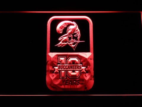 Tampa Bay Buccaneers 10th Anniversary LED Neon Sign Electrical - Red - TheLedHeroes
