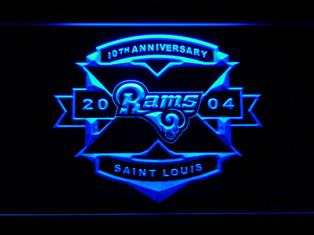 Saint Louis Rams 10th Anniversary LED Sign - Blue - TheLedHeroes