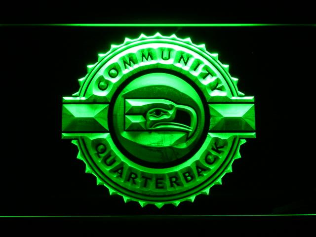 Seattle Seahawks Community Quarterback LED Neon Sign Electrical - Green - TheLedHeroes