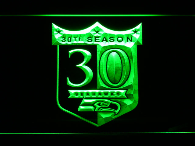 FREE Seattle Seahawks 30th Anniversary LED Sign - Green - TheLedHeroes