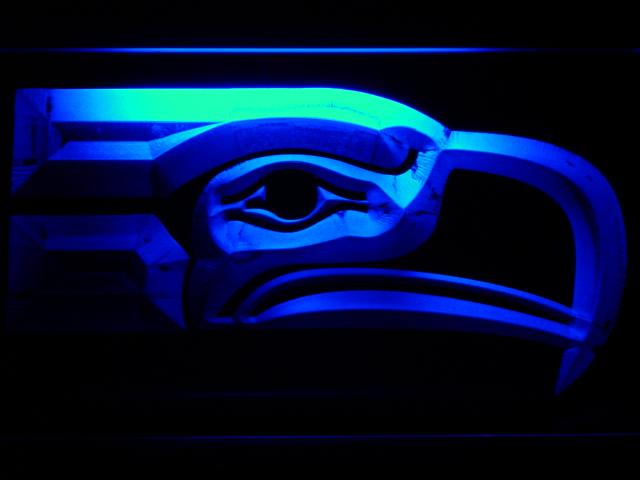 Seattle Seahawks Go Hawks LED Neon Sign USB - Blue - TheLedHeroes