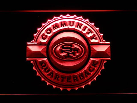 San Francisco 49ers Community Quarterback LED Neon Sign USB - Red - TheLedHeroes