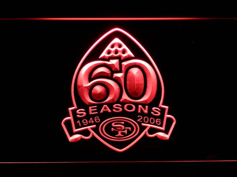 San Francisco 49ers 60th Anniversary LED Neon Sign USB - Red - TheLedHeroes