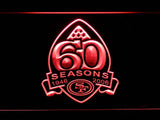 San Francisco 49ers 60th Anniversary LED Neon Sign Electrical - Red - TheLedHeroes
