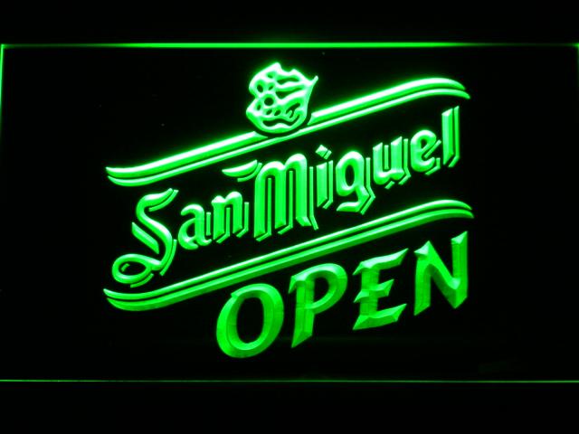 San Miguel Open LED Neon Sign Electrical - Green - TheLedHeroes