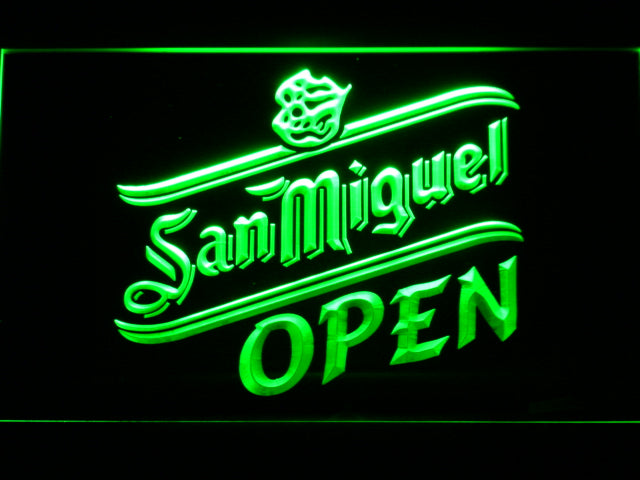 FREE San Miguel Open LED Sign - Green - TheLedHeroes