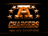 San Diego Chargers 1994 AFC Champions LED Neon Sign USB - Orange - TheLedHeroes