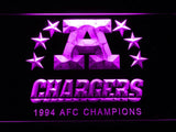 San Diego Chargers 1994 AFC Champions LED Neon Sign USB - Purple - TheLedHeroes