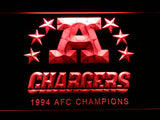 San Diego Chargers 1994 AFC Champions LED Sign - Red - TheLedHeroes