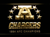 San Diego Chargers 1994 AFC Champions LED Neon Sign Electrical - Yellow - TheLedHeroes