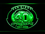 FREE San Diego Chargers 40th Anniversary LED Sign - Green - TheLedHeroes