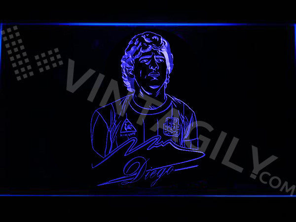 Diego Maradona LED Sign - Blue - TheLedHeroes