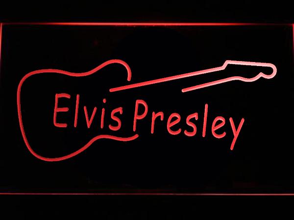 Elvis Presley Guitar LED Neon Sign USB - Red - TheLedHeroes