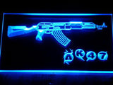 AK-47 Assault Rifle LED Neon Sign USB - Blue - TheLedHeroes