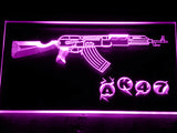 FREE AK-47 Assault Rifle LED Sign - Purple - TheLedHeroes