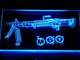 M60 Assault Rifle LED Neon Sign USB - Blue - TheLedHeroes