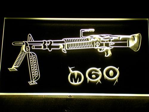 M60 Assault Rifle LED Neon Sign USB - Yellow - TheLedHeroes