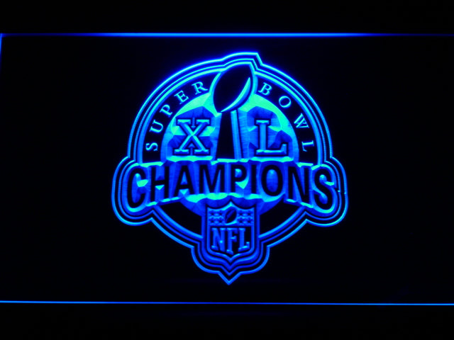 Pittsburgh Steelers Super Bowl XL Champions LED Sign - Blue - TheLedHeroes