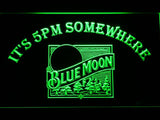 Blue Moon It's 5pm Somewhere (2) LED Neon Sign Electrical - Green - TheLedHeroes