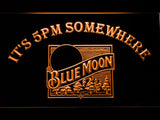 Blue Moon It's 5pm Somewhere (2) LED Neon Sign USB - Orange - TheLedHeroes