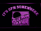Blue Moon It's 5pm Somewhere (2) LED Neon Sign Electrical - Purple - TheLedHeroes