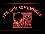 Blue Moon It's 5pm Somewhere (2) LED Neon Sign Electrical - Red - TheLedHeroes