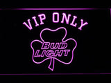 Bud Light Shamrock VIP Only LED Neon Sign Electrical - Purple - TheLedHeroes