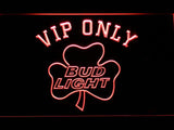 Bud Light Shamrock VIP Only LED Neon Sign Electrical - Red - TheLedHeroes