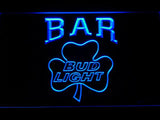 Bud Light Shamrock Bar LED Neon Sign USB - Blue - TheLedHeroes