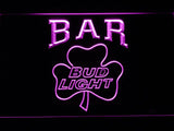 Bud Light Shamrock Bar LED Neon Sign Electrical - Purple - TheLedHeroes