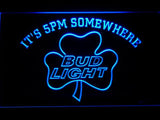 Bud Light Shamrock It's 5pm Somewhere LED Neon Sign USB - Blue - TheLedHeroes