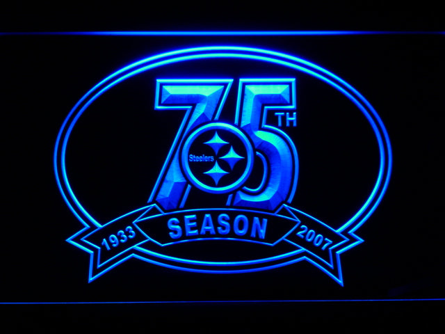 Pittsburgh Steelers 75th Anniversary LED Sign - Blue - TheLedHeroes