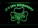 Bud Light Shamrock It's 5pm Somewhere LED Neon Sign Electrical - Green - TheLedHeroes