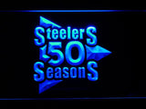 Pittsburgh Steelers 50th Anniversary LED Neon Sign Electrical - Blue - TheLedHeroes