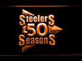 Pittsburgh Steelers 50th Anniversary LED Neon Sign USB - Orange - TheLedHeroes