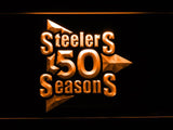 Pittsburgh Steelers 50th Anniversary LED Neon Sign Electrical - Orange - TheLedHeroes
