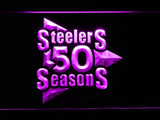Pittsburgh Steelers 50th Anniversary LED Neon Sign Electrical - Purple - TheLedHeroes