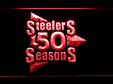 Pittsburgh Steelers 50th Anniversary LED Neon Sign Electrical - Red - TheLedHeroes