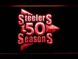 Pittsburgh Steelers 50th Anniversary LED Neon Sign USB - Red - TheLedHeroes